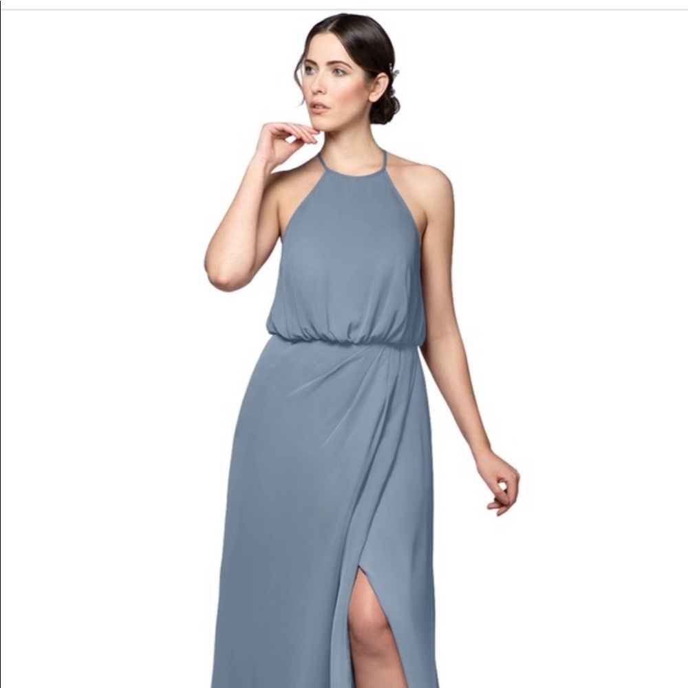 Azazie Portia Bridesmaid Dress dusty blue